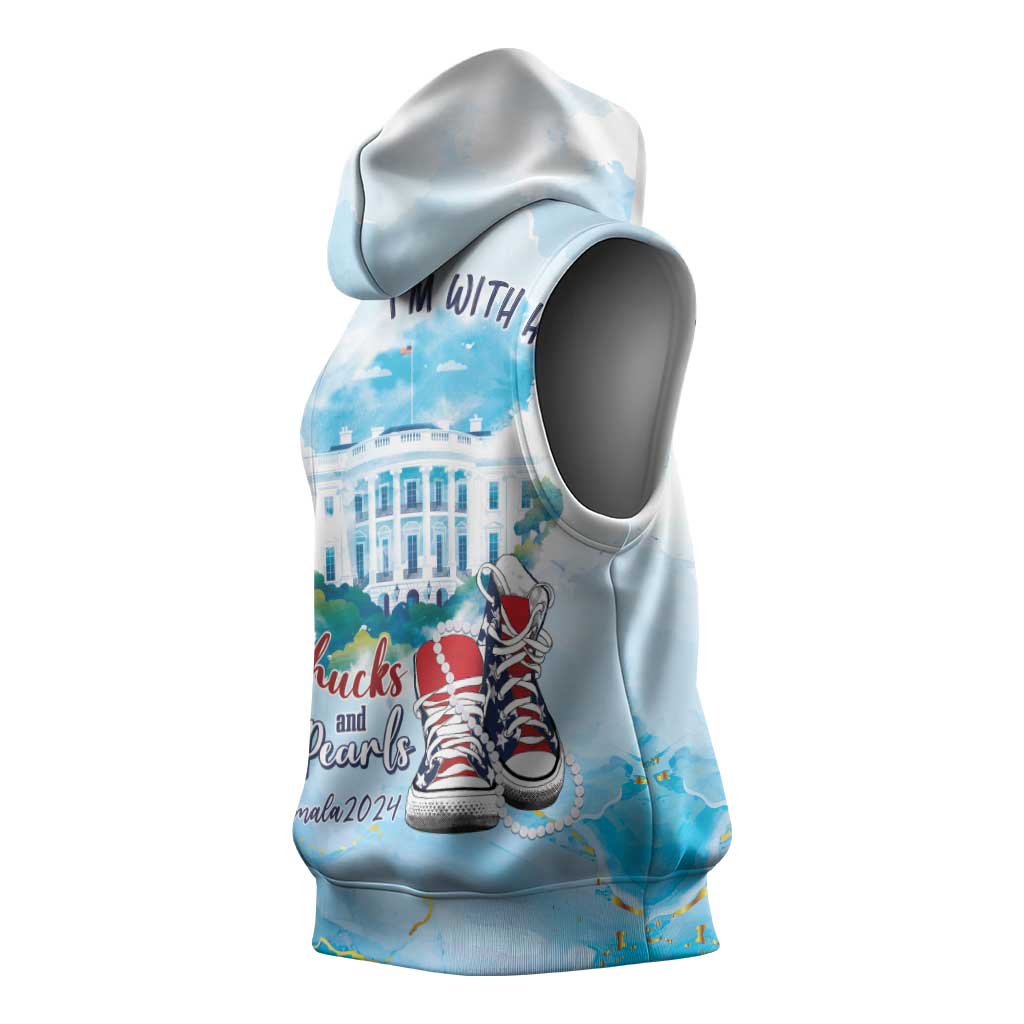 Chucks N Pearls 2024 Sleeveless Hoodie I'm With Her - African Pride