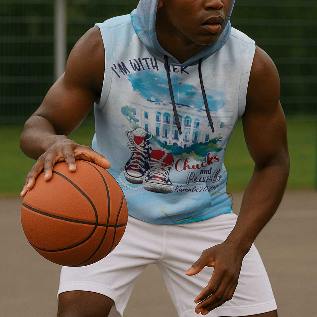 Chucks N Pearls 2024 Sleeveless Hoodie I'm With Her - African Pride
