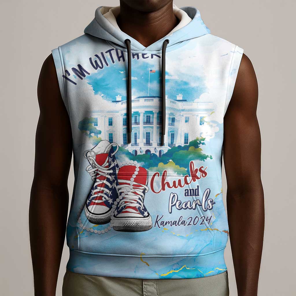 Chucks N Pearls 2024 Sleeveless Hoodie I'm With Her - African Pride