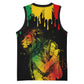 Jamaica Reggae King Basketball Jersey Sketch Style One Love - African Pride