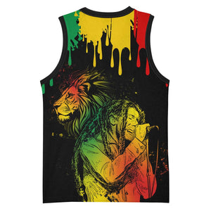 Jamaica Reggae King Basketball Jersey Sketch Style One Love - African Pride