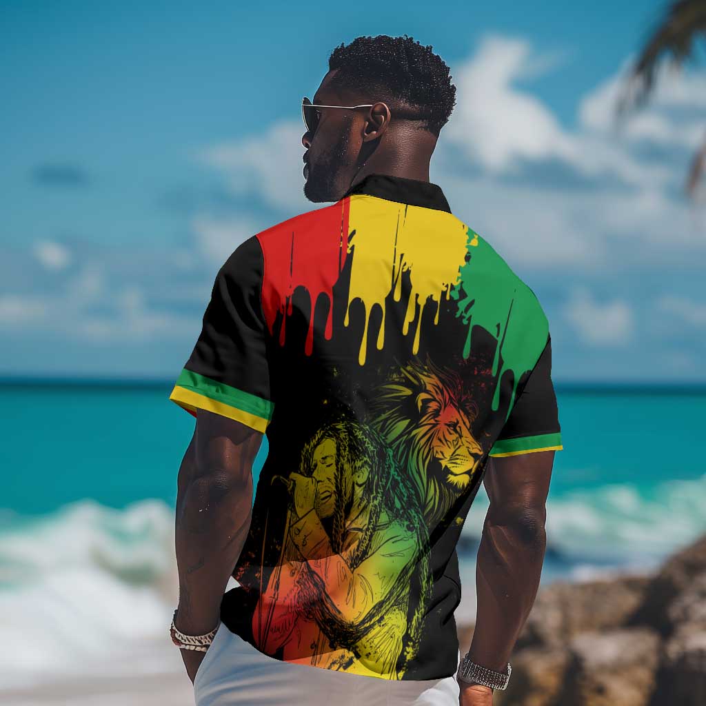 Jamaica Reggae King Hawaiian Shirt Sketch Style One Love