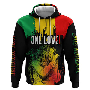Jamaica Reggae King Hoodie Sketch Style One Love