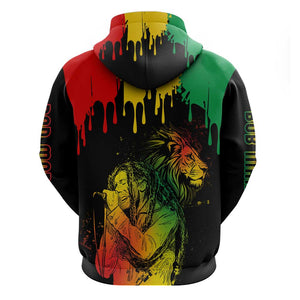 Jamaica Reggae King Hoodie Sketch Style One Love