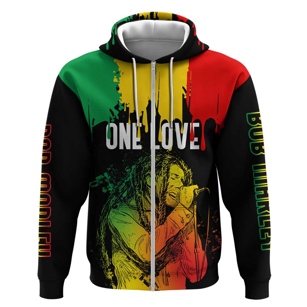 Jamaica Reggae King Hoodie Sketch Style One Love