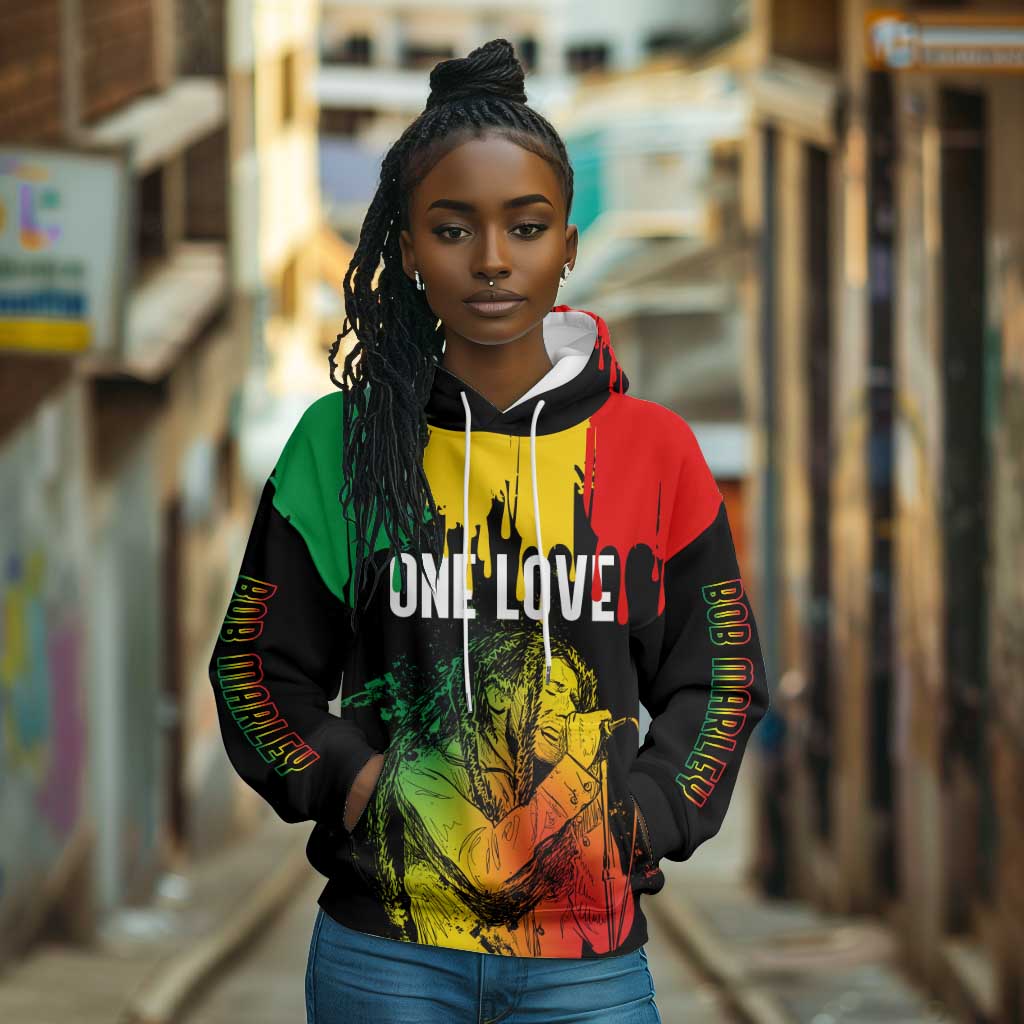 Jamaica Reggae King Hoodie Sketch Style One Love