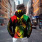 Jamaica Reggae King Hoodie Sketch Style One Love
