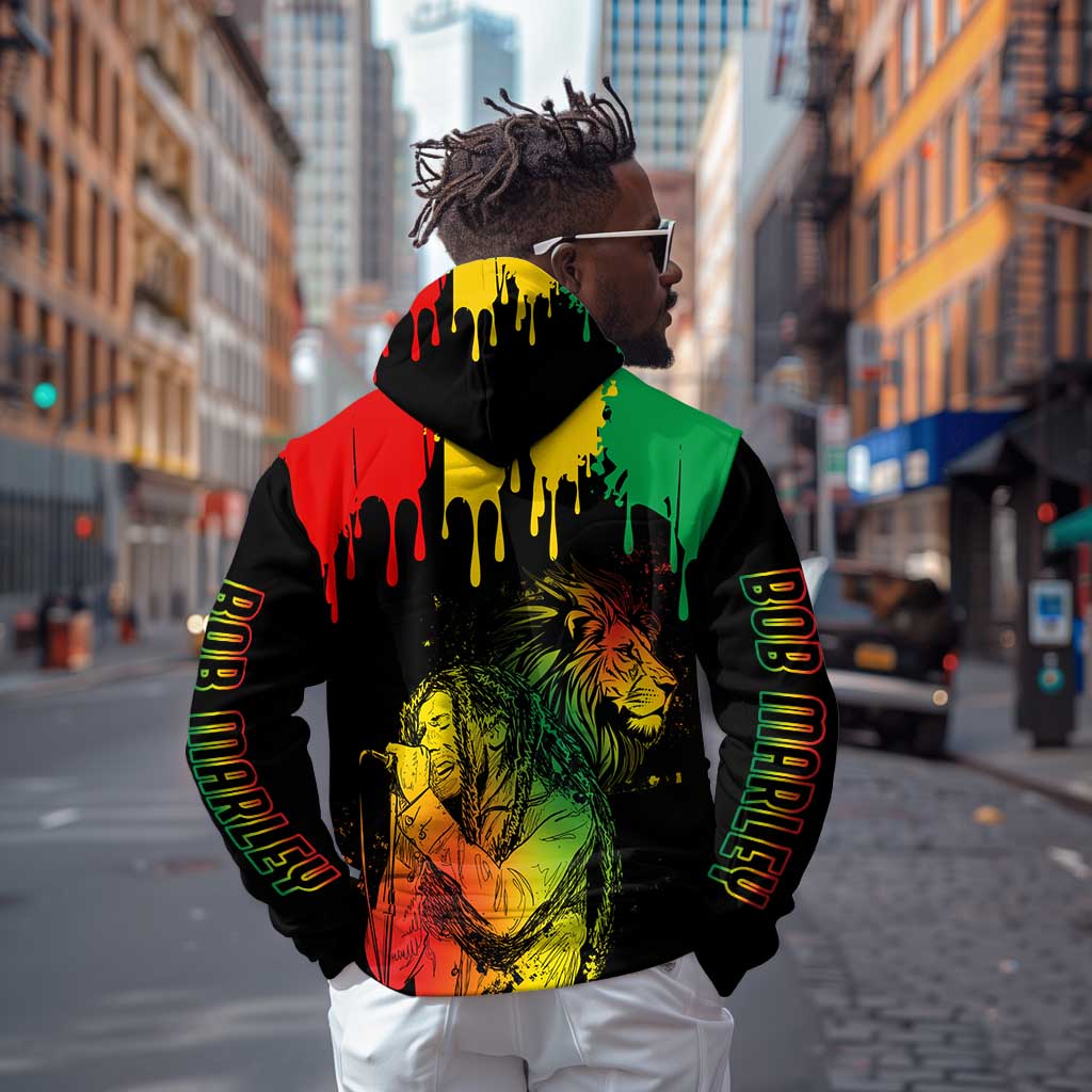 Jamaica Reggae King Hoodie Sketch Style One Love