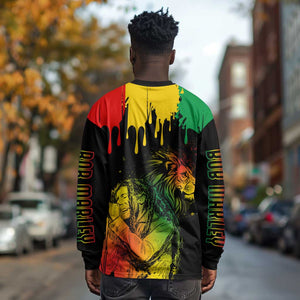 Jamaica Reggae King Long Sleeve Shirt Sketch Style One Love LT7
