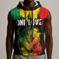 Jamaica Reggae King Sleeveless Zip Hoodie Sketch Style One Love - African Pride