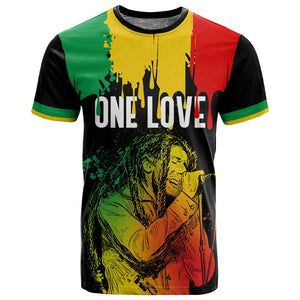 Jamaica Reggae King T shirt Sketch Style One Love