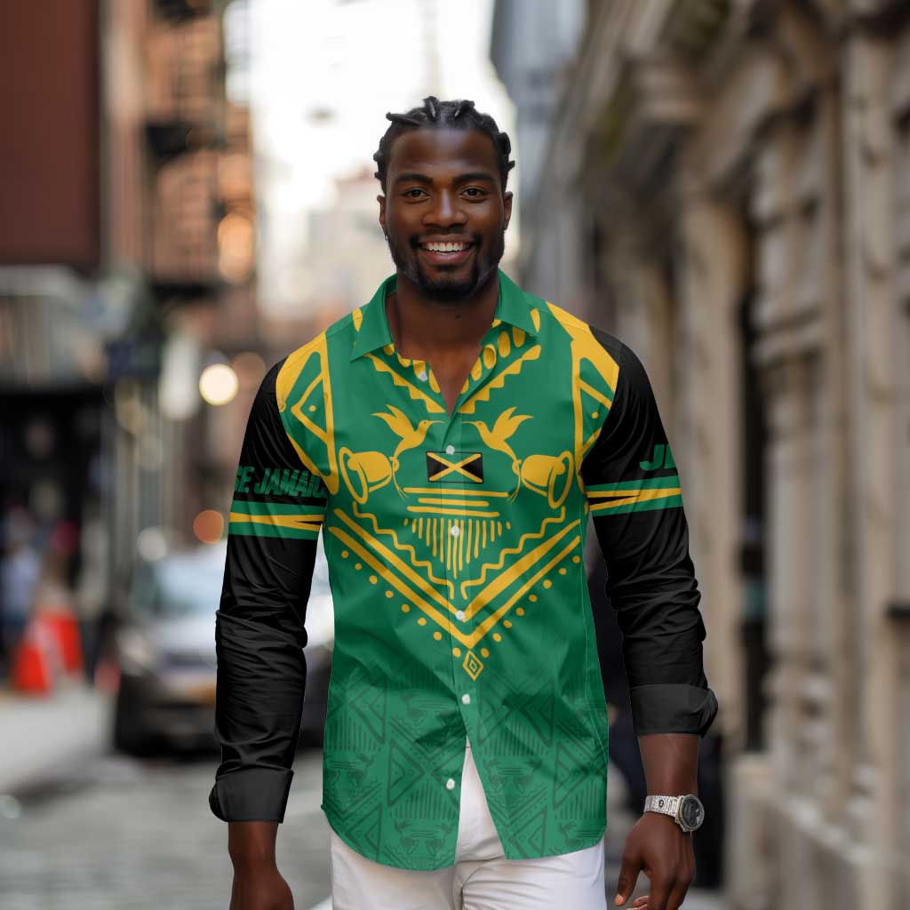 JLP Choose Jamaica Long Sleeve Button Shirt - African Pride