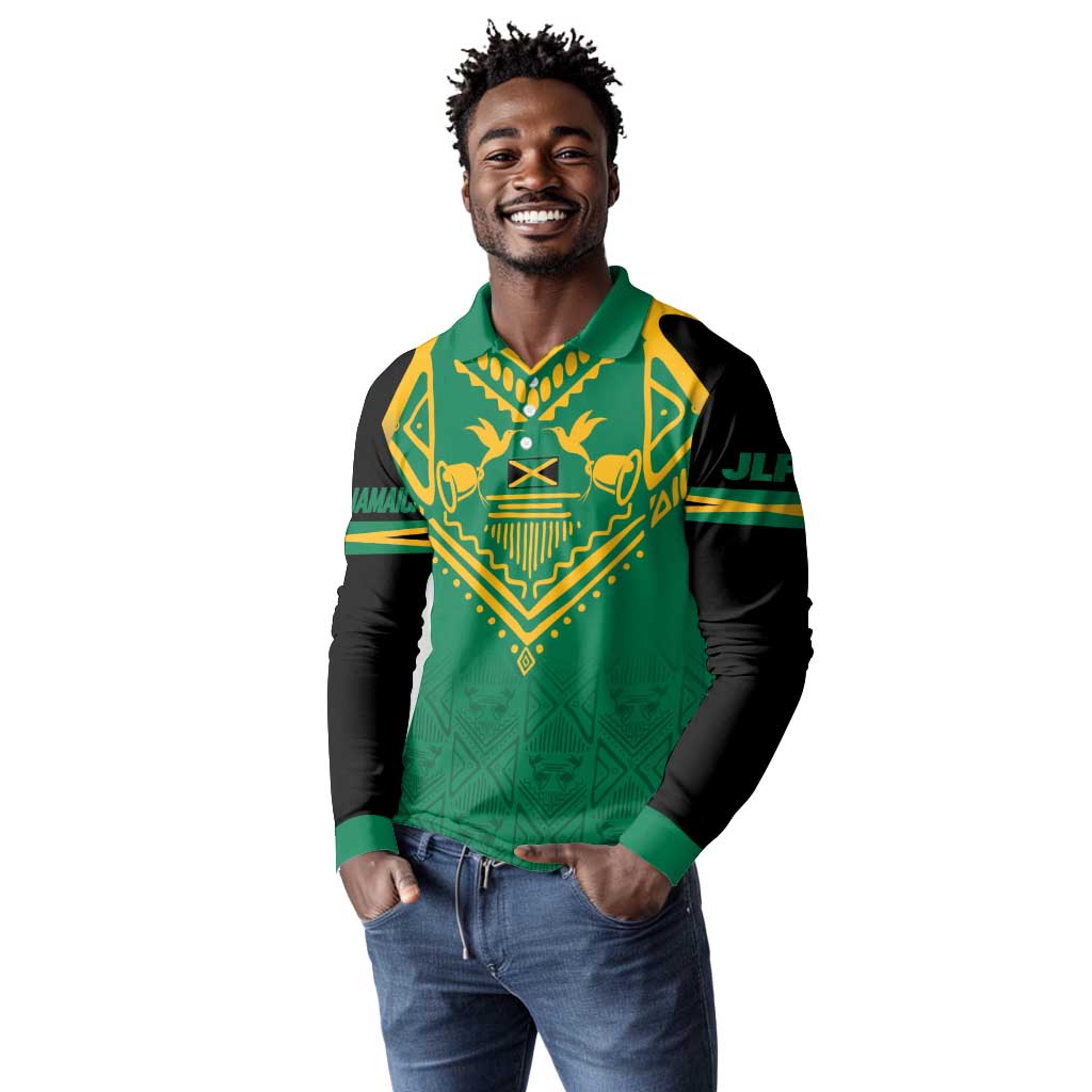 JLP Choose Jamaica Long Sleeve Polo Shirt - African Pride