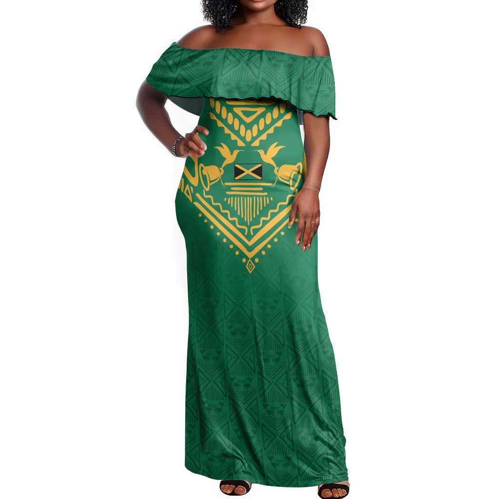 JLP Choose Jamaica Off Shoulder Maxi Dress - African Pride