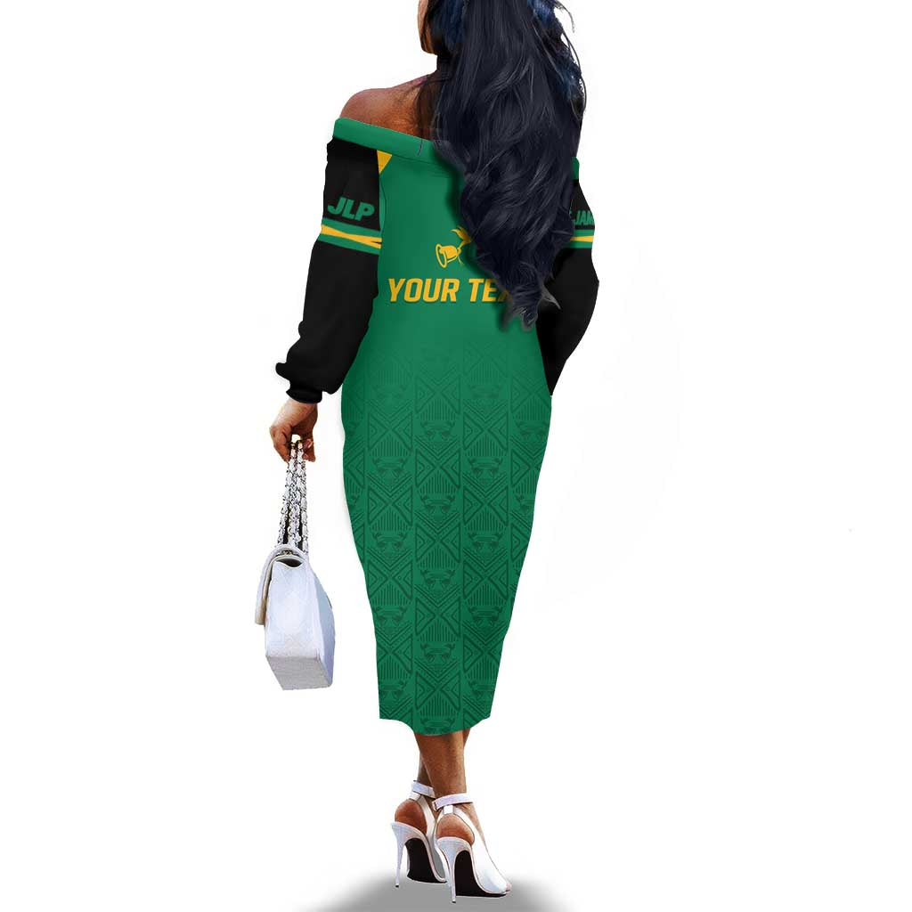 JLP Choose Jamaica Off The Shoulder Long Sleeve Dress - African Pride