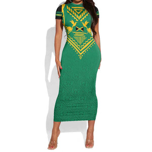 JLP Choose Jamaica Short Sleeve Bodycon Dress - African Pride