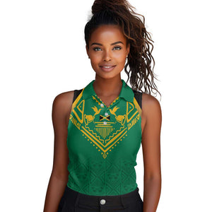JLP Choose Jamaica Women Sleeveless Polo Shirt - African Pride