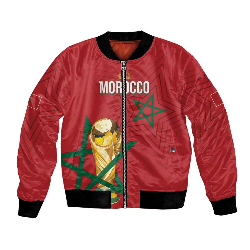 Morocco Football WC2026 Custom Bomber Jacket Atlas Lions - Conquer The World - African Pride
