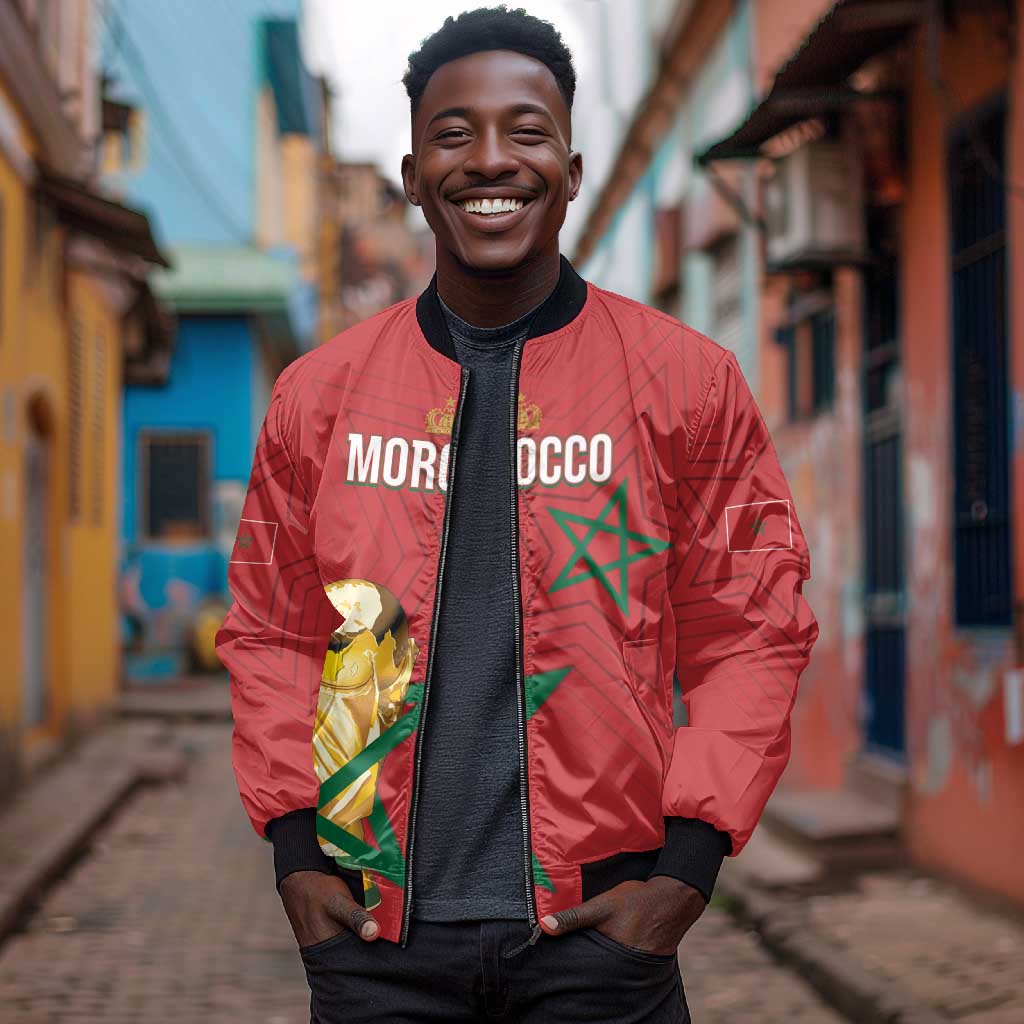 Morocco Football WC2026 Custom Bomber Jacket Atlas Lions - Conquer The World - African Pride
