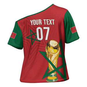 Morocco Football WC2026 Custom Cross Shoulder Shirt Atlas Lions - Conquer The World - African Pride