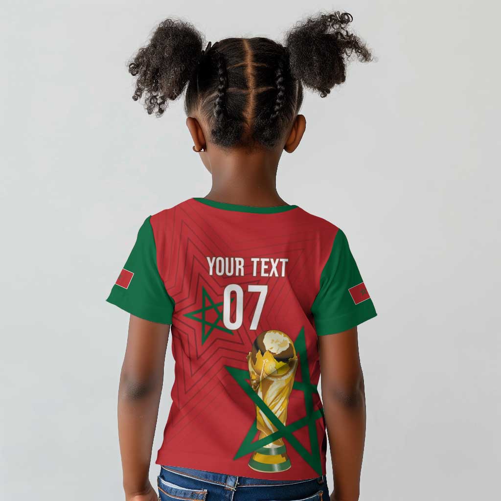 Morocco Football WC2026 Custom Kid T shirt Atlas Lions - Conquer The World - African Pride