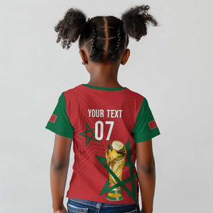 Morocco Football WC2026 Custom Kid T shirt Atlas Lions - Conquer The World - African Pride