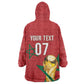 Morocco Football WC2026 Custom Kid Wearable Blanket Hoodie Atlas Lions - Conquer The World - African Pride