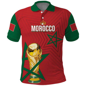 Morocco Football WC2026 Custom Polo Shirt Atlas Lions - Conquer The World LT7
