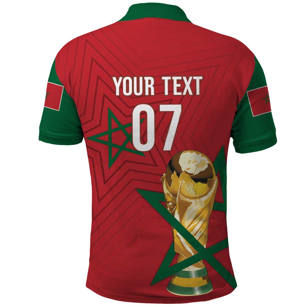 Morocco Football WC2026 Custom Polo Shirt Atlas Lions - Conquer The World LT7