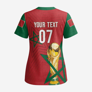 Morocco Football WC2026 Custom Scrub Top Atlas Lions - Conquer The World - African Pride