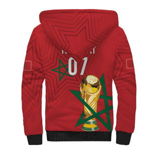 Morocco Football WC2026 Custom Sherpa Hoodie Atlas Lions - Conquer The World - African Pride