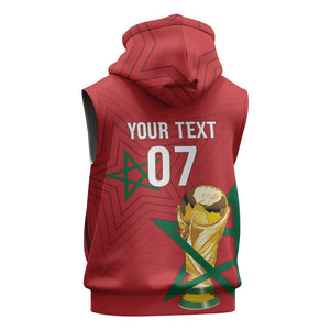 Morocco Football WC2026 Custom Sleeveless Hoodie Atlas Lions - Conquer The World - African Pride
