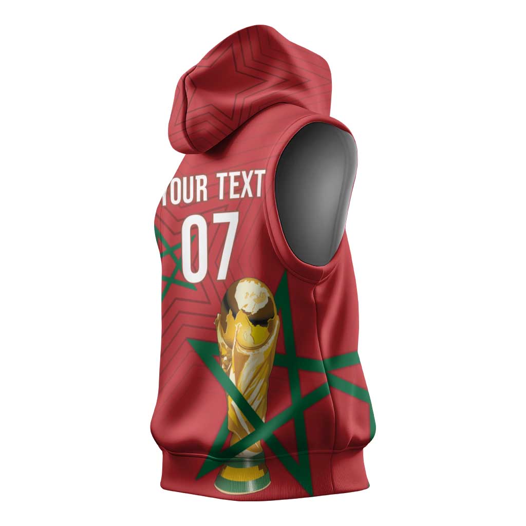 Morocco Football WC2026 Custom Sleeveless Hoodie Atlas Lions - Conquer The World - African Pride