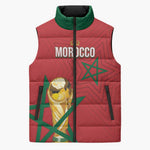 Morocco Football WC2026 Custom Sleeveless Puffer Jacket Atlas Lions - Conquer The World - African Pride