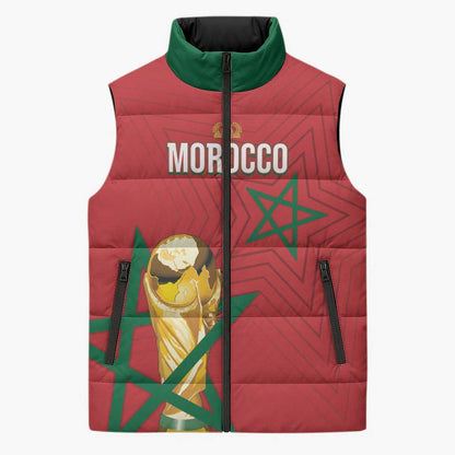 Morocco Football WC2026 Custom Sleeveless Puffer Jacket Atlas Lions - Conquer The World - African Pride