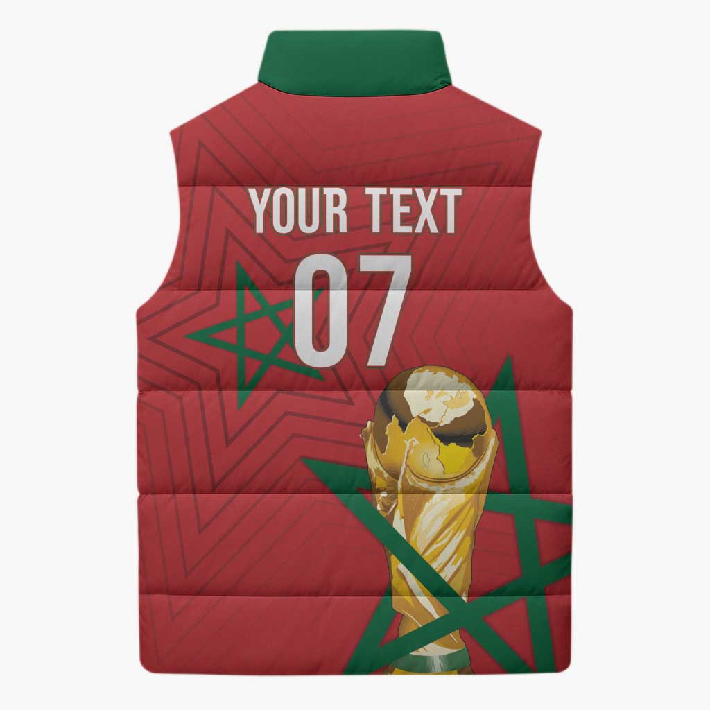 Morocco Football WC2026 Custom Sleeveless Puffer Jacket Atlas Lions - Conquer The World - African Pride