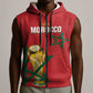 Morocco Football WC2026 Custom Sleeveless Zip Hoodie Atlas Lions - Conquer The World - African Pride