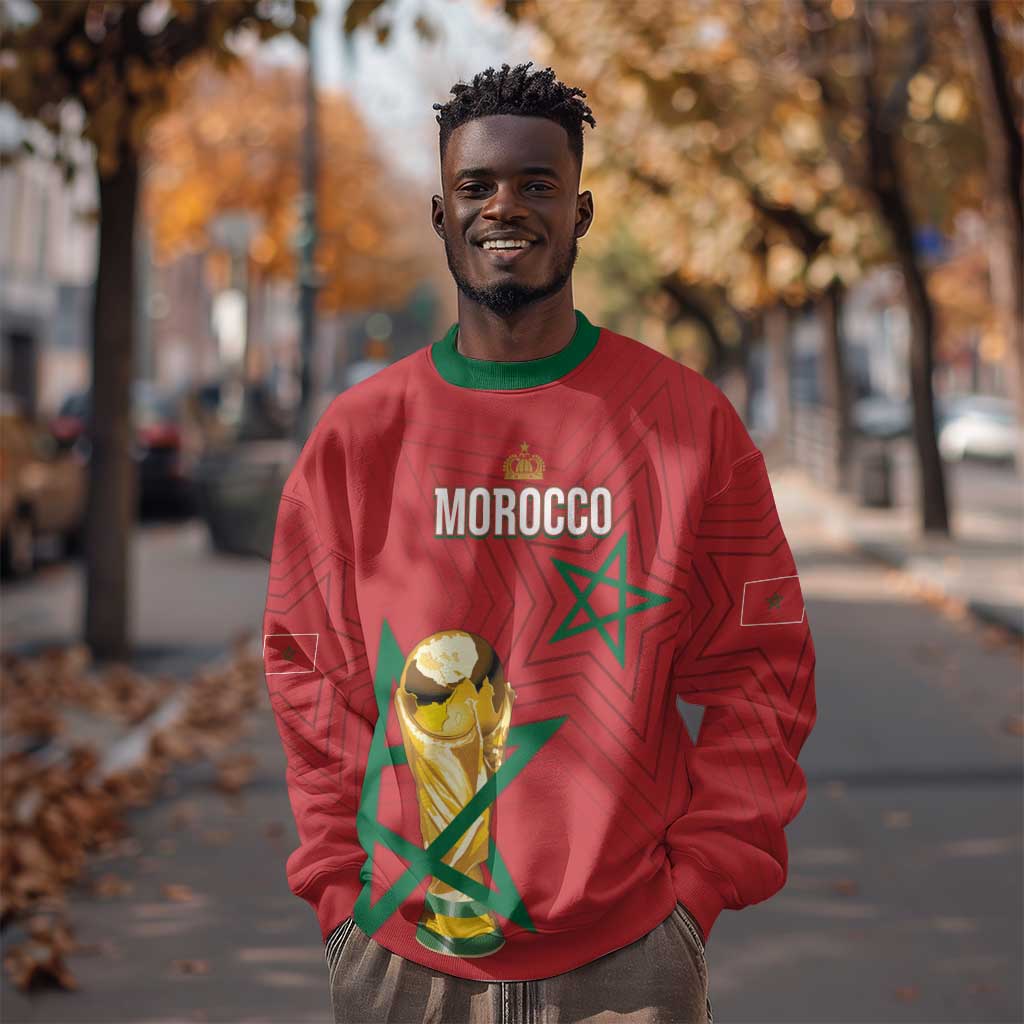 Morocco Football WC2026 Custom Sweatshirt Atlas Lions - Conquer The World - African Pride
