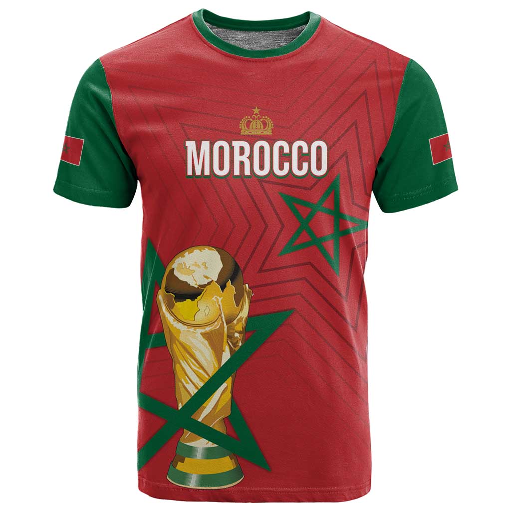 Morocco Football WC2026 Custom T shirt Atlas Lions - Conquer The World - African Pride