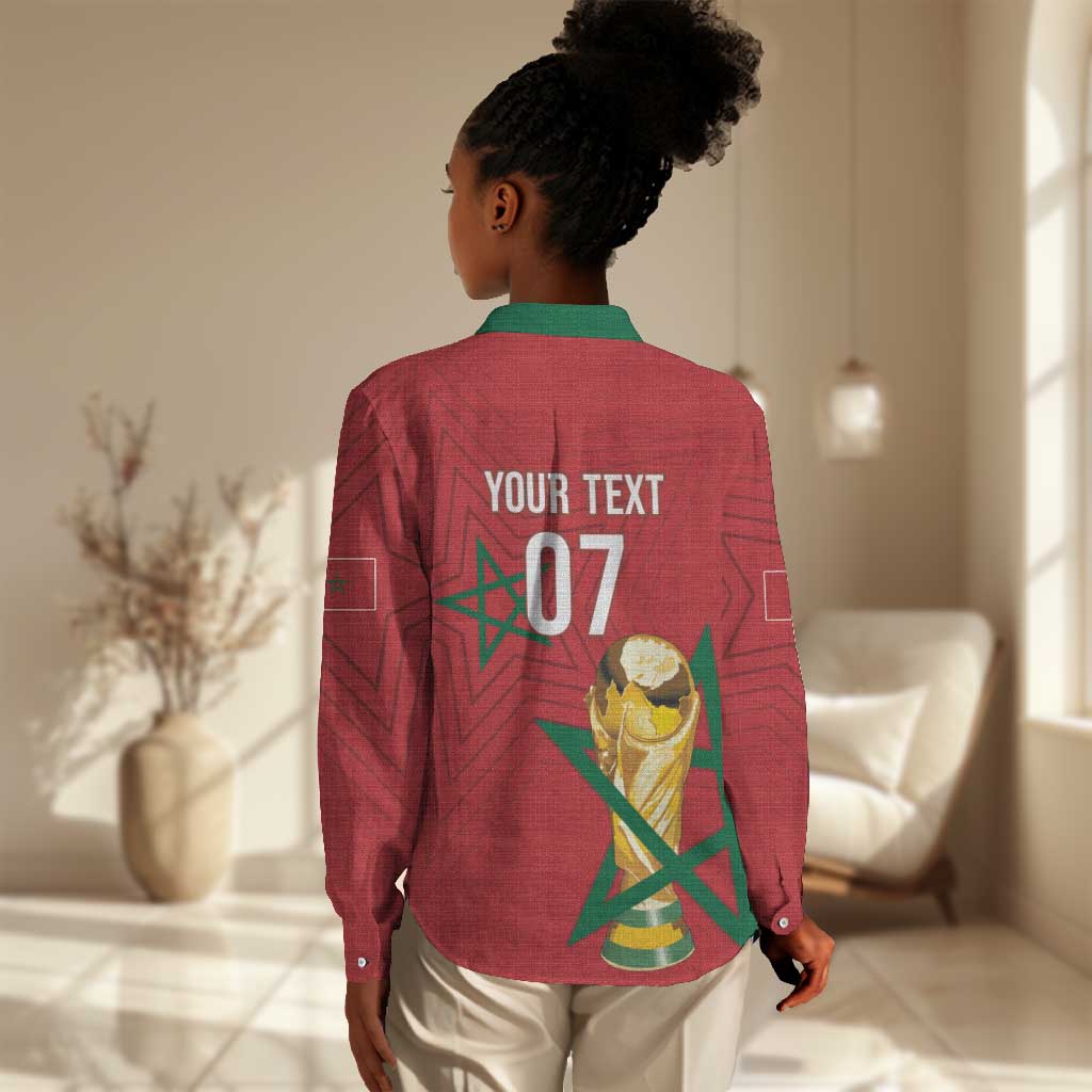 Morocco Football WC2026 Custom Women Casual Shirt Atlas Lions - Conquer The World - African Pride