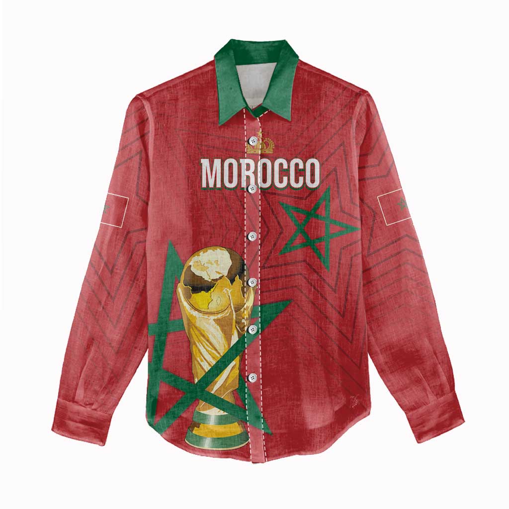 Morocco Football WC2026 Custom Women Casual Shirt Atlas Lions - Conquer The World - African Pride