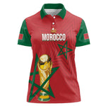 Morocco Football WC2026 Custom Women Polo Shirt Atlas Lions - Conquer The World - African Pride
