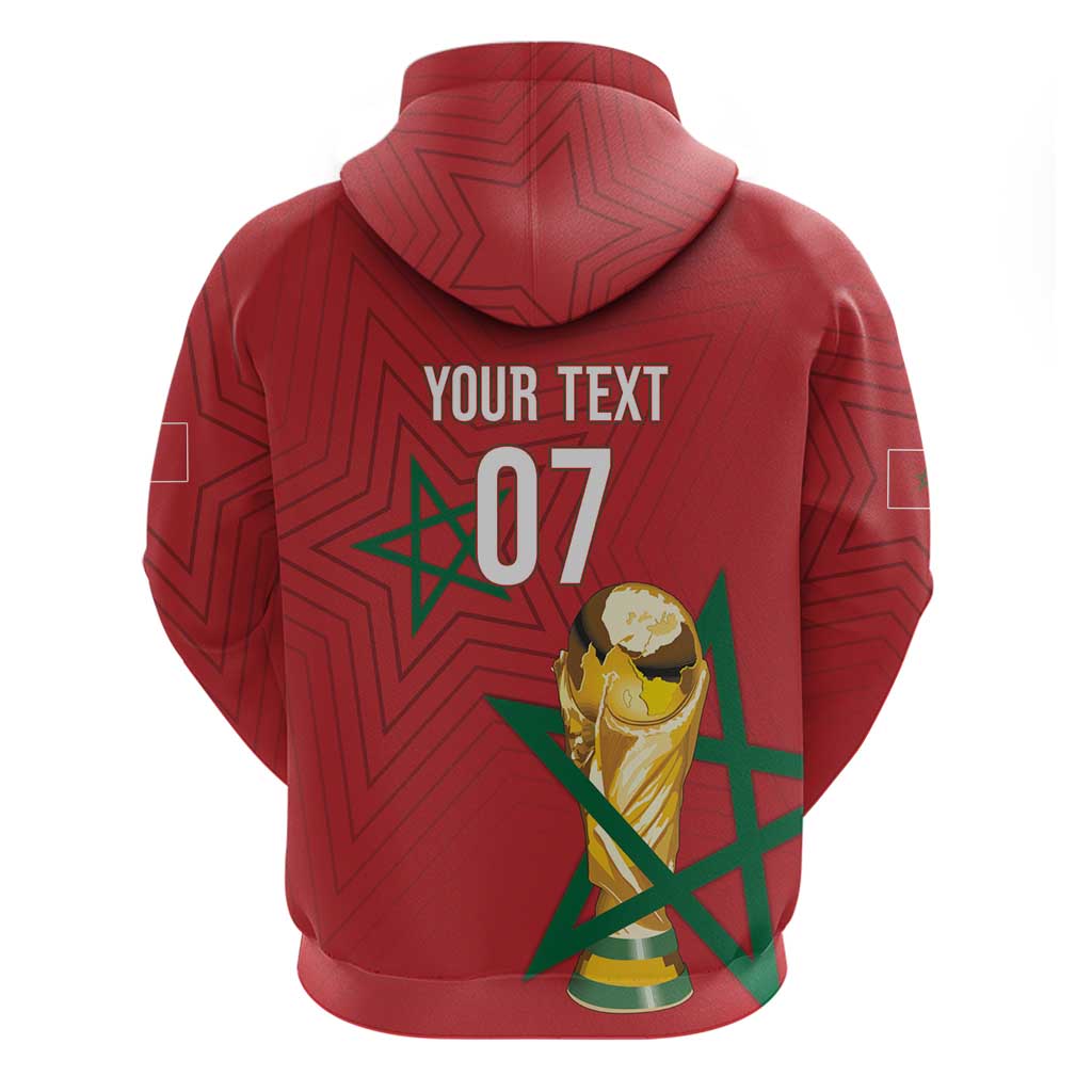 Morocco Football WC2026 Custom Zip Hoodie Atlas Lions - Conquer The World - African Pride