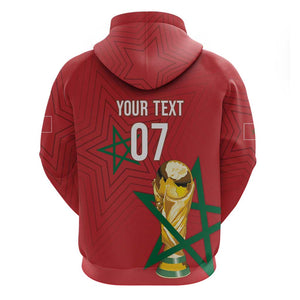 Morocco Football WC2026 Custom Zip Hoodie Atlas Lions - Conquer The World - African Pride