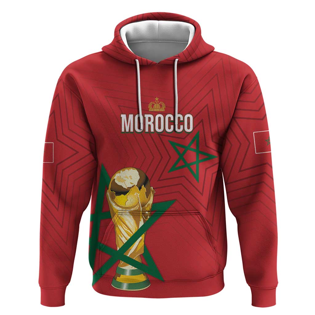 Morocco Football WC2026 Custom Zip Hoodie Atlas Lions - Conquer The World - African Pride