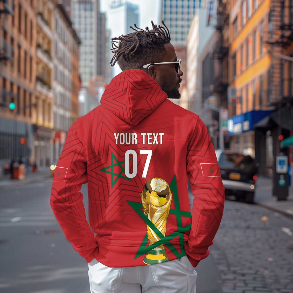 Morocco Football WC2026 Custom Zip Hoodie Atlas Lions - Conquer The World - African Pride