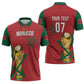 Morocco Football WC2026 Custom Zipper Polo Shirt Atlas Lions - Conquer The World - African Pride