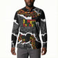Juneteenth Freedom Day Personalized Grunge Ethnic Motif Button Sweatshirt Black History