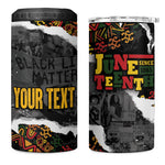 Juneteenth Freedom Day Personalized Grunge Ethnic Motif 4 in 1 Can Cooler Tumbler Black History