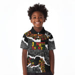 Juneteenth Freedom Day Personalized Grunge Ethnic Motif Kid Polo Shirt Black History